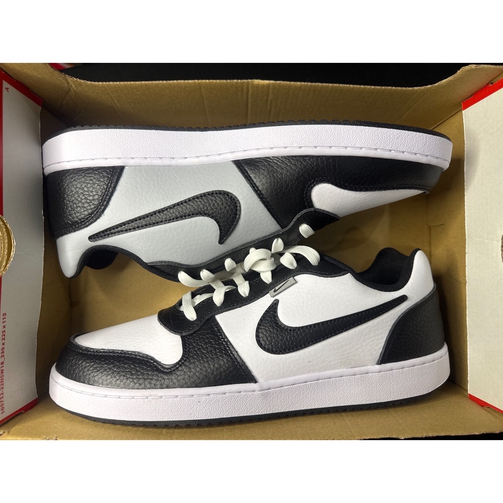 Nike Ebernon Low Premium Mens 11.5 White Black Wolf Grey AQ1774-102 Sneakers